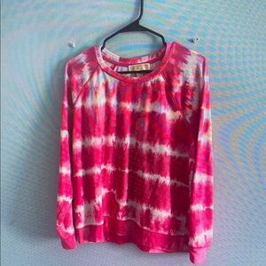 Pink and White Tie-Dye Sweatshirt